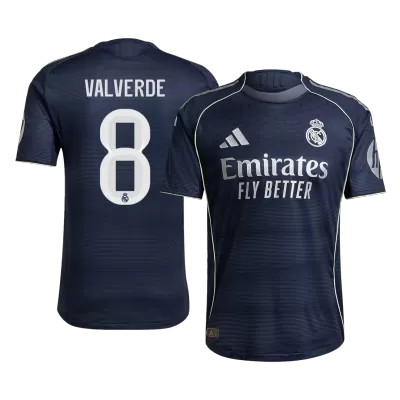 Camiseta Auténtica VALVERDE #8 Real Madrid 2025/26 Segunda Equipación Hombre - Versión Jugador - camisetasfutbol