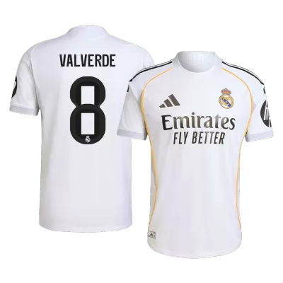 Camiseta Auténtica VALVERDE #8 Real Madrid 2025/26 Primera Equipación Hombre - Versión Jugador - camisetasfutbol