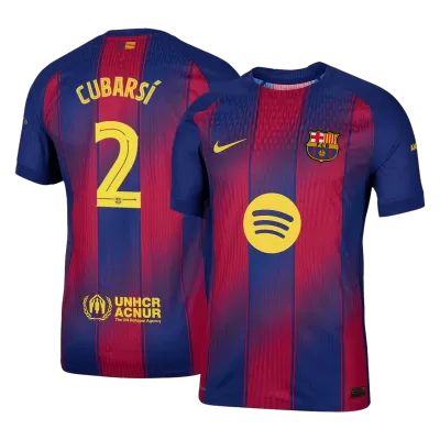 UCL Camiseta Auténtica CUBARSÍ #2 Barcelona 2025/26 Primera Equipación Hombre - Versión Jugador - camisetasfutbol