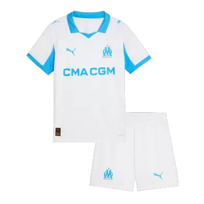 Miniconjunto Marseille 2025/26 Primera Equipación Niño (Camiseta + Pantalón Corto) - camisetasfutbol