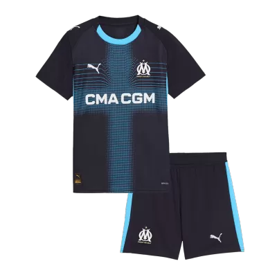 Miniconjunto Marseille 2025/26 Segunda Equipación Niño (Camiseta + Pantalón Corto) - camisetasfutbol