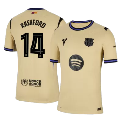 UCL Camiseta Auténtica RASHFORD #14 Barcelona 2025/26 Segunda Equipación Hombre - Versión Jugador - camisetasfutbol