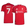 Camiseta Auténtica WIRTZ #7 Liverpool 2025/26 Primera Equipación Hombre - Versión Jugador - camisetasfutbol