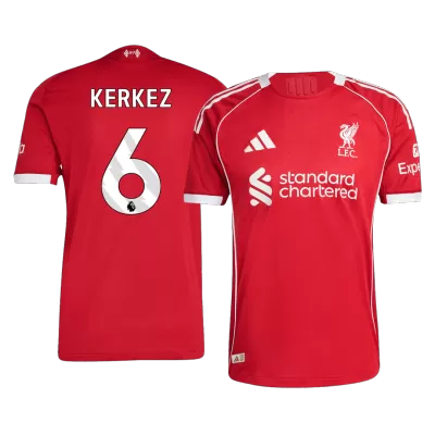 Camiseta Auténtica KERKEZ #6 Liverpool 2025/26 Primera Equipación Hombre - Versión Jugador - camisetasfutbol