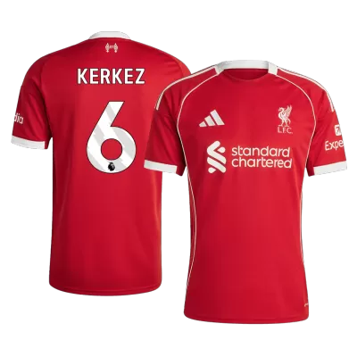 Camiseta KERKEZ #6 Liverpool 2025/26 Primera Equipación Hombre - Versión Hincha - camisetasfutbol