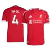 Camiseta Auténtica VIRGIL #4 Liverpool 2025/26 Primera Equipación Hombre - Versión Jugador - camisetasfutbol