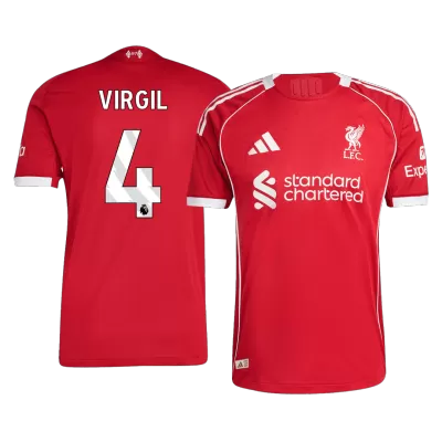 Camiseta Auténtica VIRGIL #4 Liverpool 2025/26 Primera Equipación Hombre - Versión Jugador - camisetasfutbol