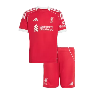Miniconjunto Liverpool 2025/26 Primera Equipación Niño - camisetasfutbol
