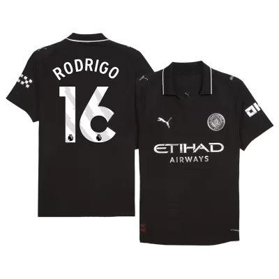 Camiseta Auténtica RODRIGO #16 Manchester City 2025/26 Segunda Equipación - Versión Jugador - camisetasfutbol