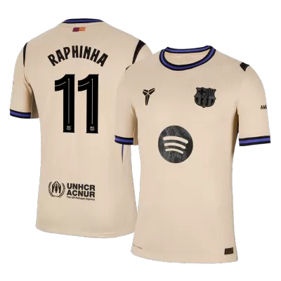 UCL Camiseta versión jugador RAPHINHA #11 Barcelona 2025/26 Segunda Equipación - Versión Jugador - camisetasfutbol