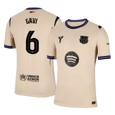 UCL Camiseta versión jugador GAVI #6 Barcelona 2025/26 Segunda Equipación - Versión Jugador - camisetasfutbol