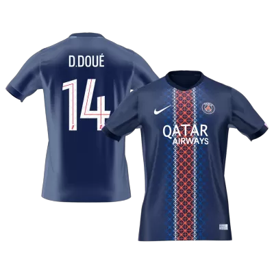 Camiseta D.DOUÉ #14 PSG 2025/26 Primera Equipación - Versión Hincha - camisetasfutbol