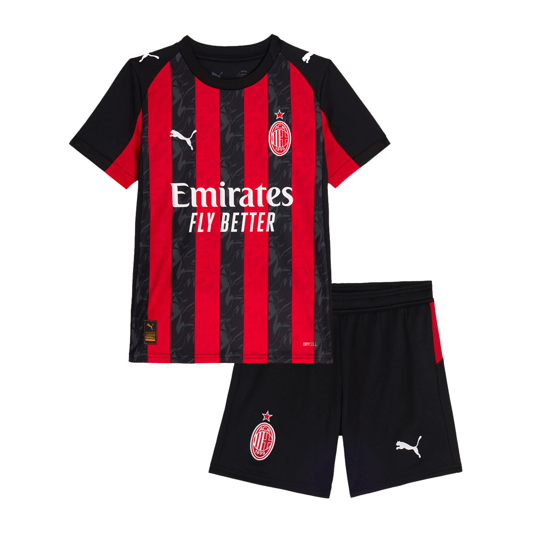 Miniconjunto AC Milan 2025/26 Primera Equipación Niño - camisetasfutbol