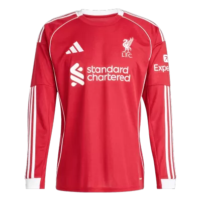 Camiseta Manga Larga Liverpool 2025/26 Primera Equipación - Versión Hincha - camisetasfutbol