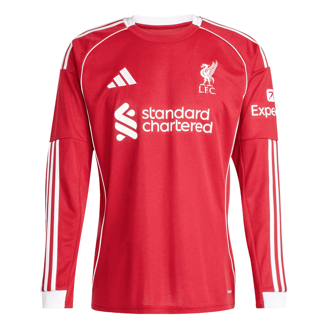 Camiseta Manga Larga Liverpool 2025/26 Primera Equipación - Versión Hincha - camisetasfutbol