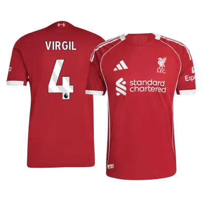 Camiseta Auténtica VIRGIL #4 Liverpool 2025/26 Primera Equipación Hombre - Versión Jugador - camisetasfutbol