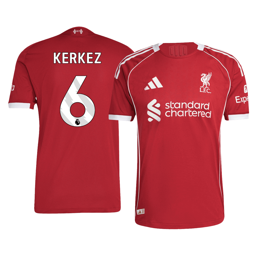 Camiseta versión jugador KERKEZ #6 Liverpool 2025/26 Primera Equipación - Versión Jugador - camisetasfutbol