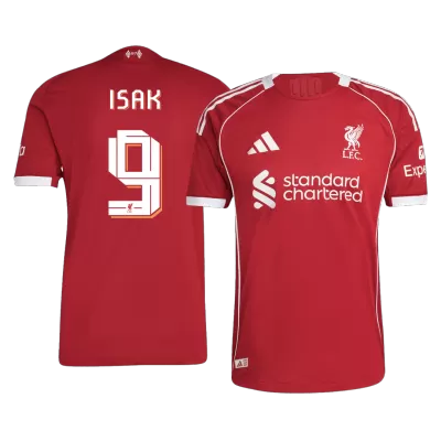 Camiseta Auténtica ISAK #9 Liverpool 2025/26 Primera Equipación - Versión Jugador - camisetasfutbol