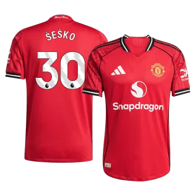 Camiseta Auténtica ŠEŠKO #30 Manchester United 2025/26 Primera Equipación - Versión Jugador - camisetasfutbol