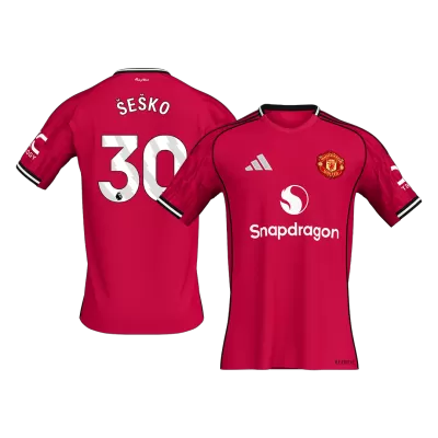 Calidad Premium Camiseta ŠEŠKO #30 Manchester United 2025/26 Primera Equipación -Versión Hincha - camisetasfutbol