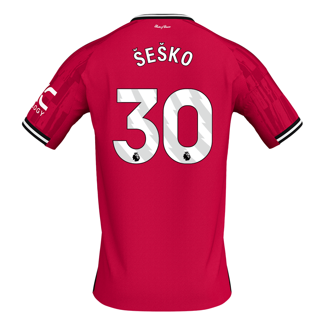 Calidad Premium Camiseta ŠEŠKO #30 Manchester United 2025/26 Primera Equipación -Versión Hincha - camisetasfutbol
