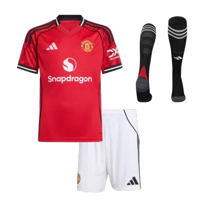 Miniconjunto Completo Manchester United 2025/26 Primera Equipación Niño - camisetasfutbol