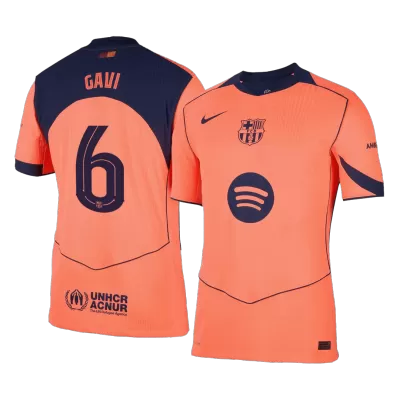 UCL Camiseta Auténtica GAVI #6 Barcelona 2025/26 Tercera Equipación - Versión Jugador - camisetasfutbol
