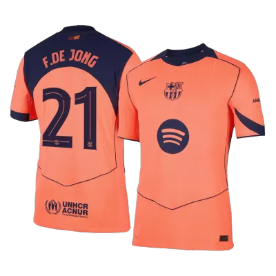 UCL Camiseta Auténtica F.DE JONG #21 Barcelona 2025/26 Tercera Equipación - Versión Jugador - camisetasfutbol