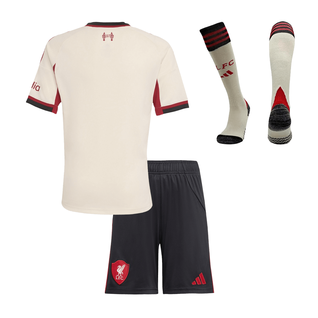 Miniconjunto Completo Liverpool 2025/26 Segunda Equipación Niño - camisetasfutbol