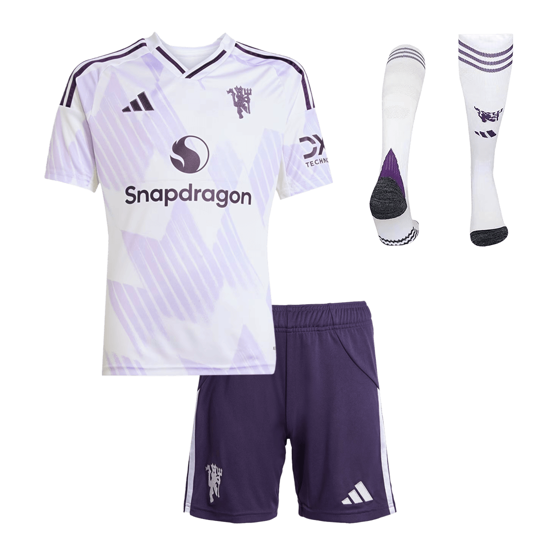 Miniconjunto Completo Manchester United 2025/26 Segunda Equipación Niño - camisetasfutbol