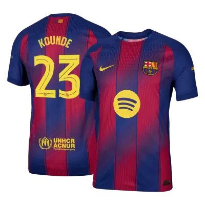 UCL Camiseta Auténtica KOUNDE #23 Barcelona 2025/26 Primera Equipación - Versión Jugador - camisetasfutbol