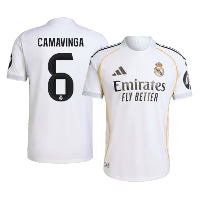 Camiseta Auténtica CAMAVINGA #6 Real Madrid 2025/26 Primera Equipación - Versión Jugador - camisetasfutbol