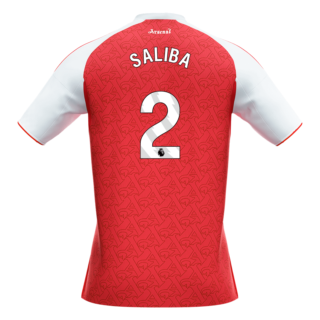 Calidad Premium Camiseta SALIBA #2 Arsenal 2025/26 Primera Equipación -Versión Hincha - camisetasfutbol