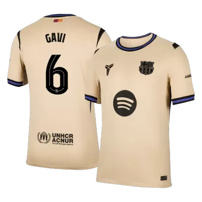 UCL Camiseta GAVI #6 Barcelona 2025/26 Segunda Equipación - Versión Hincha - camisetasfutbol