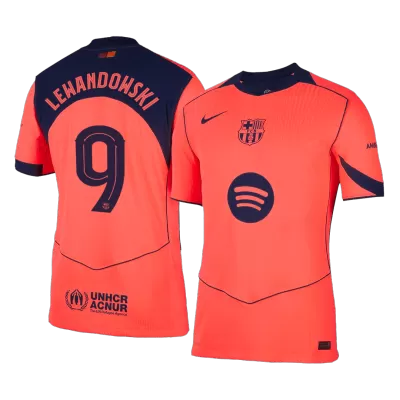 UCL Camiseta Auténtica LEWANDOWSKI #9 Barcelona 2025/26 Tercera Equipación - Versión Jugador - camisetasfutbol