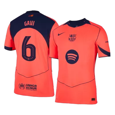 UCL Camiseta Auténtica GAVI #6 Barcelona 2025/26 Tercera Equipación - Versión Jugador - camisetasfutbol