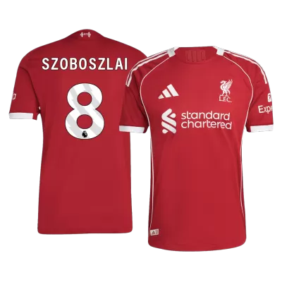Camiseta Auténtica SZOBOSZLAI #8 Liverpool 2025/26 Primera Equipación - Versión Jugador - camisetasfutbol