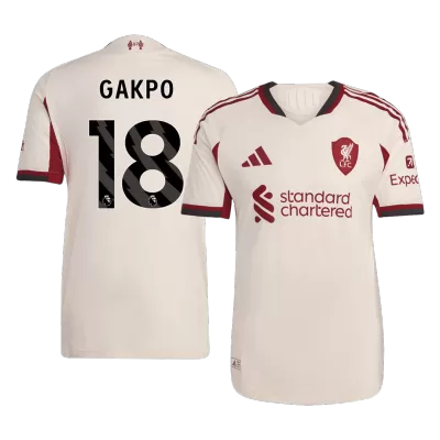 Camiseta Auténtica GAKPO #18 Liverpool 2025/26 Segunda Equipación - Versión Jugador - camisetasfutbol