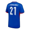 Camiseta L.Hernandez #21 Francia Euro 2024 Primera Equipación - Versión Hincha - camisetasfutbol