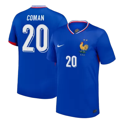 Camiseta COMAN #20 Francia Euro 2024 Primera Equipación - Versión Hincha - camisetasfutbol
