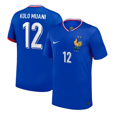 Camiseta KOLO MUANI #12 Francia Euro 2024 Primera Equipación - Versión Hincha - camisetasfutbol