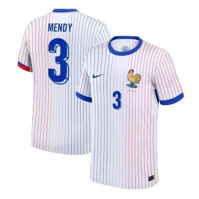 Camiseta MENDY #3 Francia Euro 2024 Segunda Equipación - Versión Hincha - camisetasfutbol