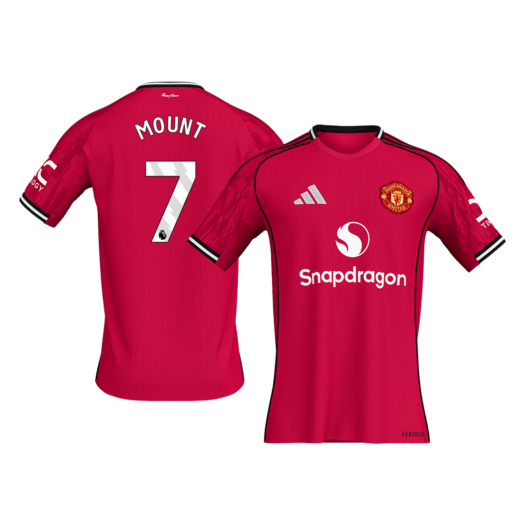 Calidad Premium Camiseta MOUNT #7 Manchester United 2025/26 Primera Equipación -Versión Hincha - camisetasfutbol