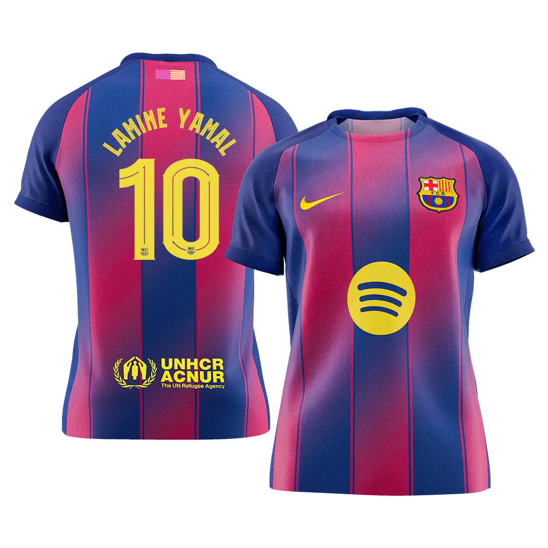 Calidad Premium UCL Camiseta LAMINE YAMAL #10 Barcelona 2025/26 Primera Equipación -Versión Hincha - camisetasfutbol