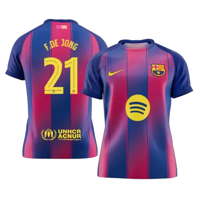 Calidad Premium UCL Camiseta F.DE JONG #21 Barcelona 2025/26 Primera Equipación -Versión Hincha - camisetasfutbol