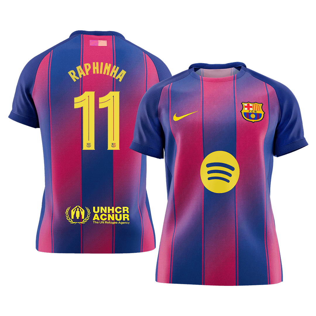 Calidad Premium UCL Camiseta RAPHINHA #11 Barcelona 2025/26 Primera Equipación -Versión Hincha - camisetasfutbol