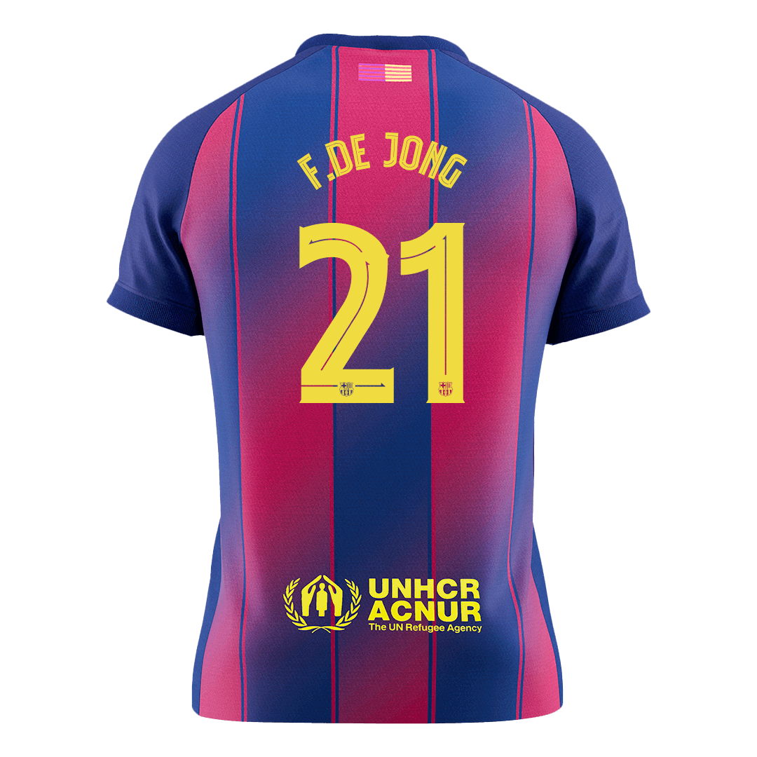 Calidad Premium UCL Camiseta F.DE JONG #21 Barcelona 2025/26 Primera Equipación -Versión Hincha - camisetasfutbol