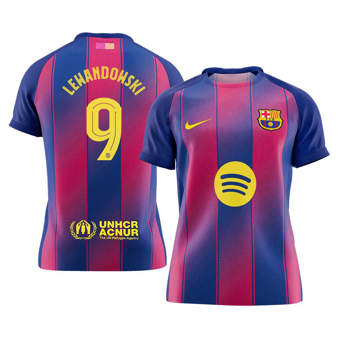 Calidad Premium UCL Camiseta LEWANDOWSKI #9 Barcelona 2025/26 Primera Equipación -Versión Hincha - camisetasfutbol