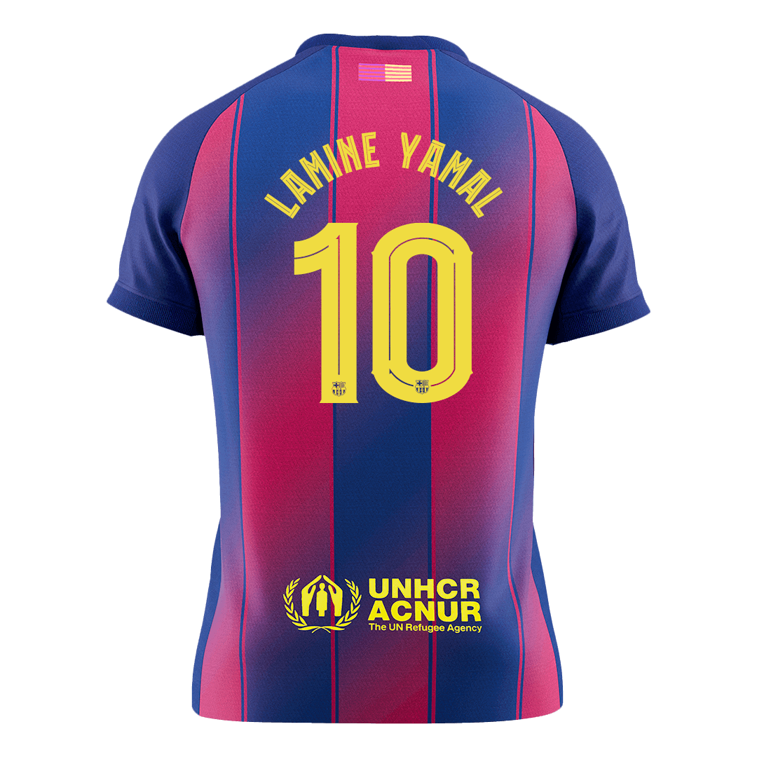 Calidad Premium UCL Camiseta LAMINE YAMAL #10 Barcelona 2025/26 Primera Equipación -Versión Hincha - camisetasfutbol