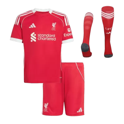 Miniconjunto Completo Liverpool 2025/26 Primera Equipación Niño - camisetasfutbol